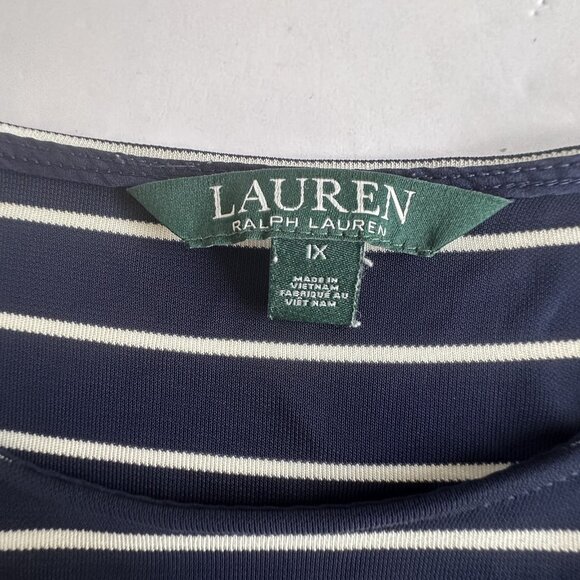 Lauren Ralph Lauren Shirt Womens 1X Striped Long Sleeve Layered Hem Top Blouse - Picture 7 of 9